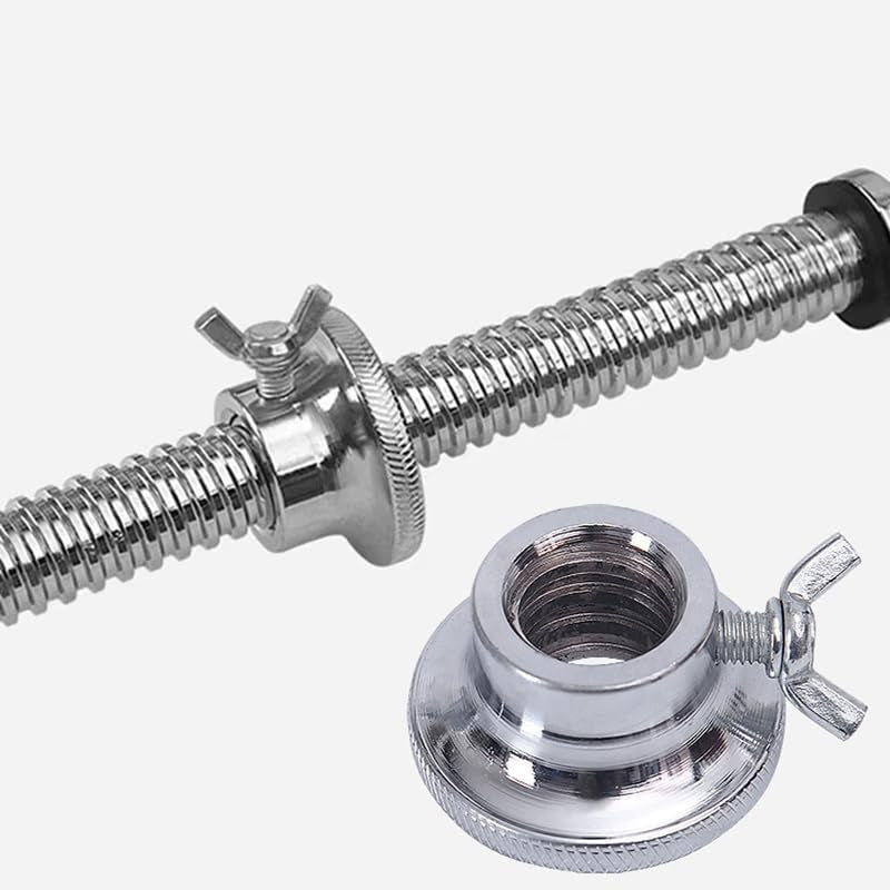 2 Pack Dumbbell Collars Spin Locking Nut with Safety Lock Screw Clamps for 1'' Standard Threaded Dumbbell Handles Weight Bar Hand Weight Set Barbell Adjustable Dumbbells Weight Set