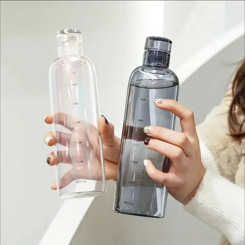 700Ml Elegant Leakproof Water Bottle with Time Scale Stay Hydrated Daily Lightweight & Portable for Fitness & Outdoor Adventures