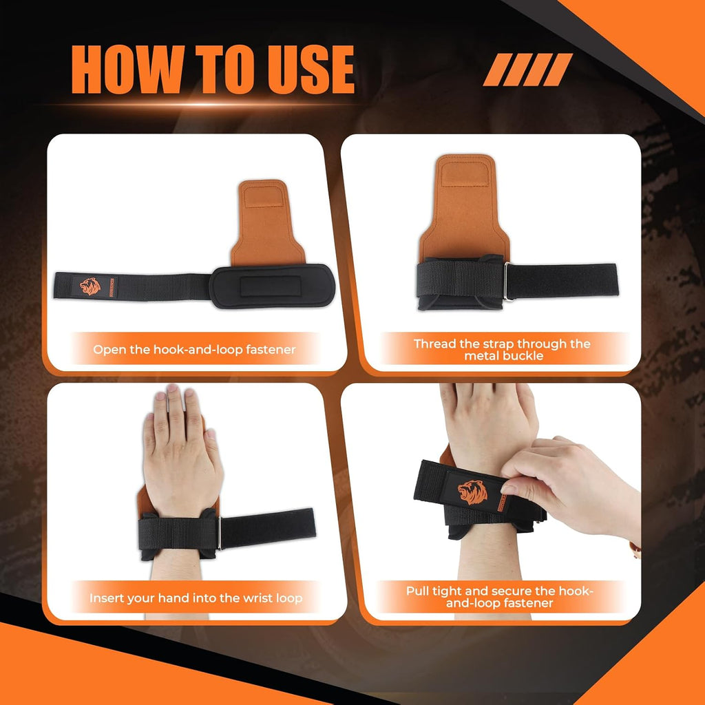 Padded Velcro Lifting Straps Gym Wrist Straps (Pair)