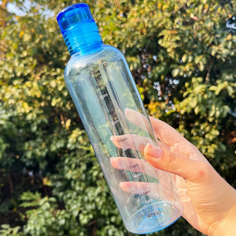700Ml Elegant Leakproof Water Bottle with Time Scale Stay Hydrated Daily Lightweight & Portable for Fitness & Outdoor Adventures