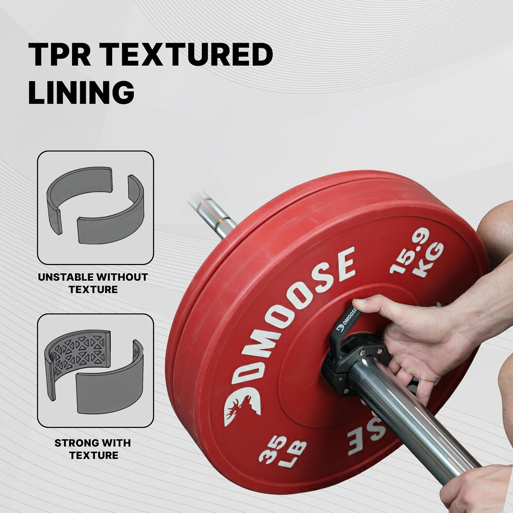 2-Inch Quick Release Barbell Collars (Pair) w/ Anti-Slip TPR Grip
