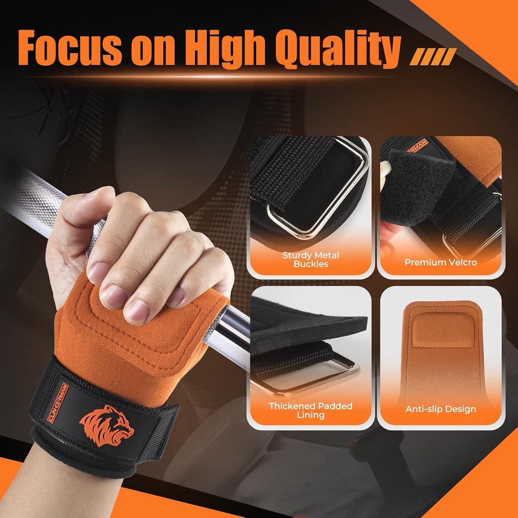 Padded Velcro Lifting Straps Gym Wrist Straps (Pair)
