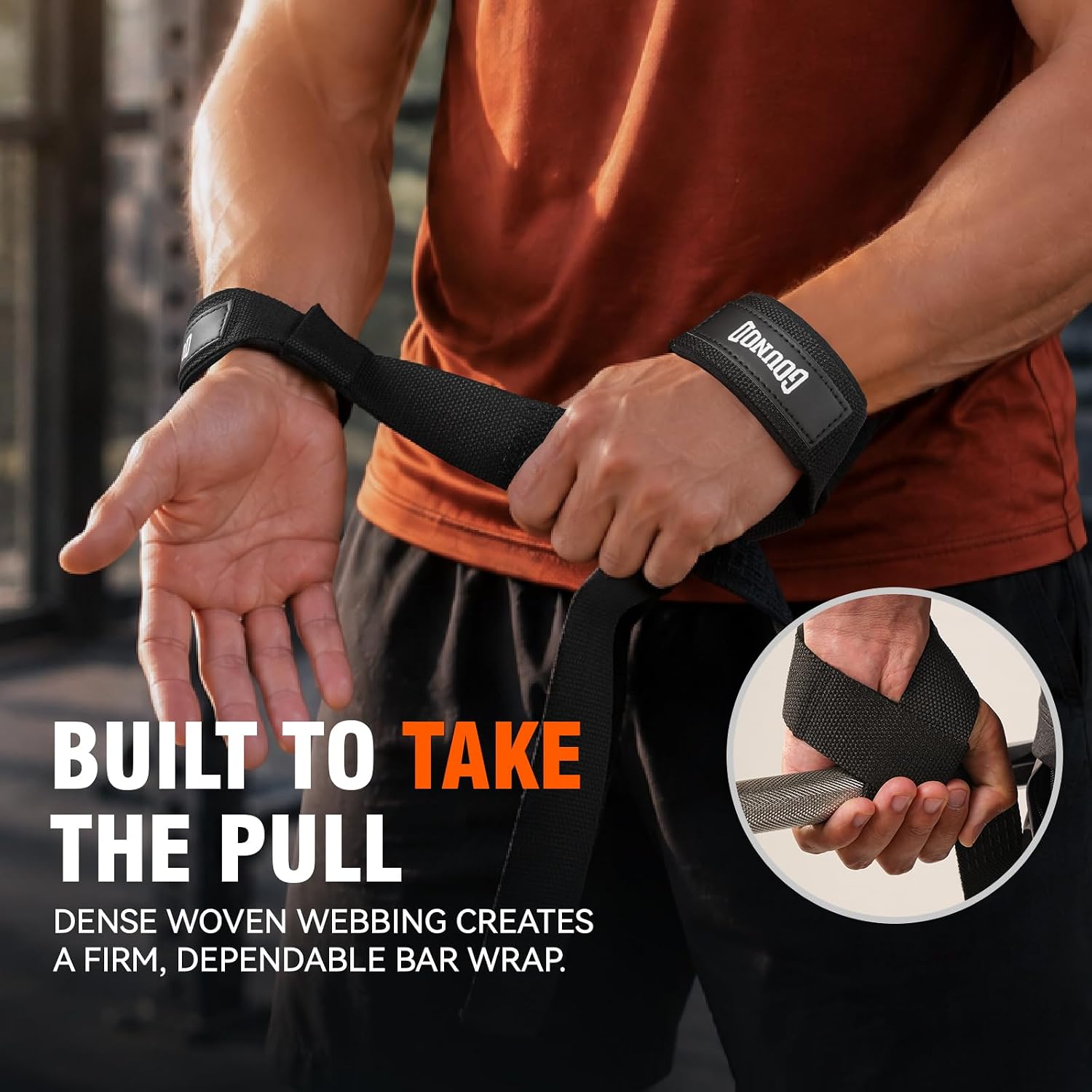 Weightlifting Straps w/ Non-Slip Silicone Grip and Cushioned Wrist Padding 