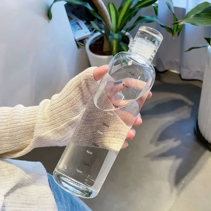 700Ml Elegant Leakproof Water Bottle with Time Scale Stay Hydrated Daily Lightweight & Portable for Fitness & Outdoor Adventures