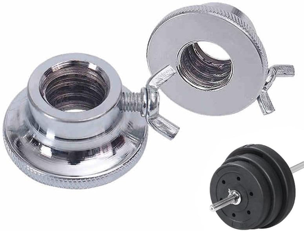 2 Pack Dumbbell Collars Spin Locking Nut with Safety Lock Screw Clamps for 1'' Standard Threaded Dumbbell Handles Weight Bar Hand Weight Set Barbell Adjustable Dumbbells Weight Set