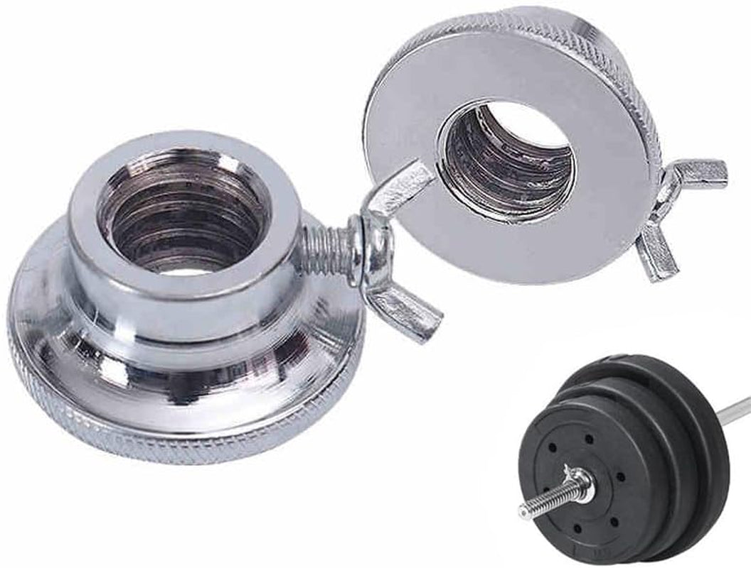 2 Pack Dumbbell Collars Spin Locking Nut with Safety Lock Screw Clamps for 1'' Standard Threaded Dumbbell Handles Weight Bar Hand Weight Set Barbell Adjustable Dumbbells Weight Set