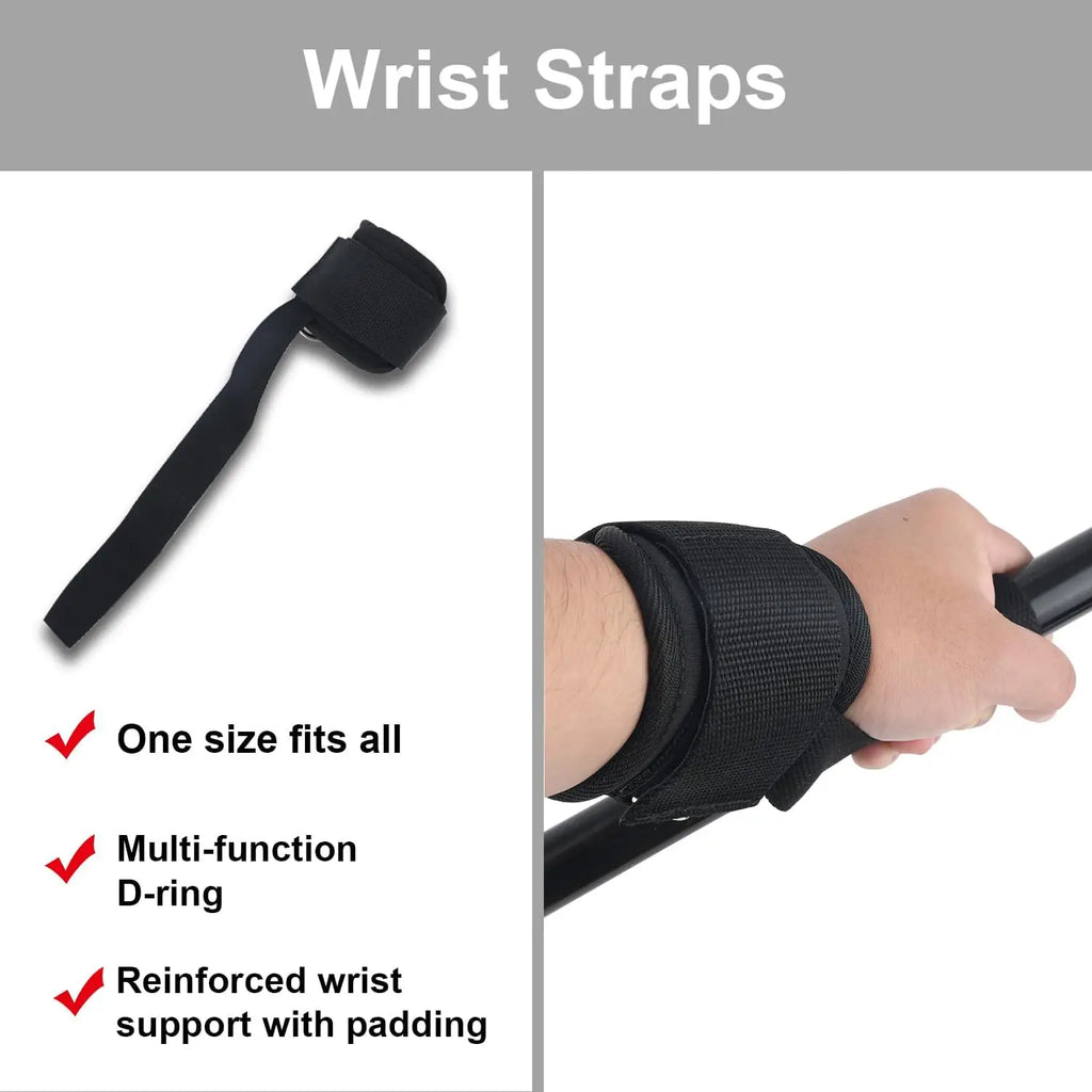 2Pcs Weightlifting Wrist Straps with D Ring