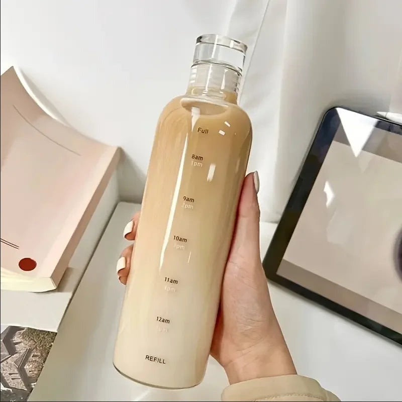 700Ml Elegant Leakproof Water Bottle with Time Scale Stay Hydrated Daily Lightweight & Portable for Fitness & Outdoor Adventures