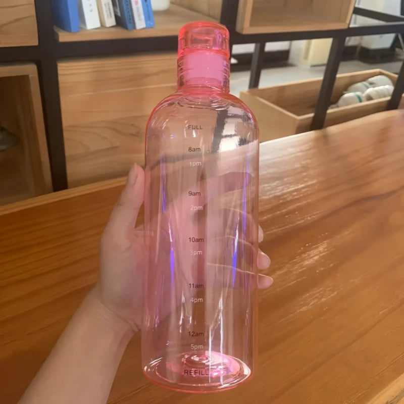 700Ml Elegant Leakproof Water Bottle with Time Scale Stay Hydrated Daily Lightweight & Portable for Fitness & Outdoor Adventures