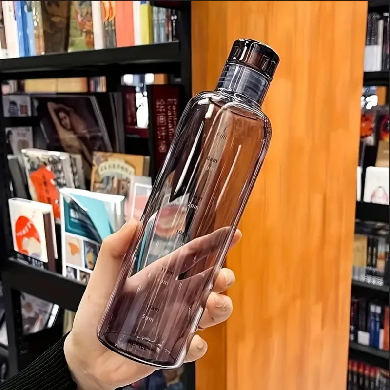 700Ml Elegant Leakproof Water Bottle with Time Scale Stay Hydrated Daily Lightweight & Portable for Fitness & Outdoor Adventures