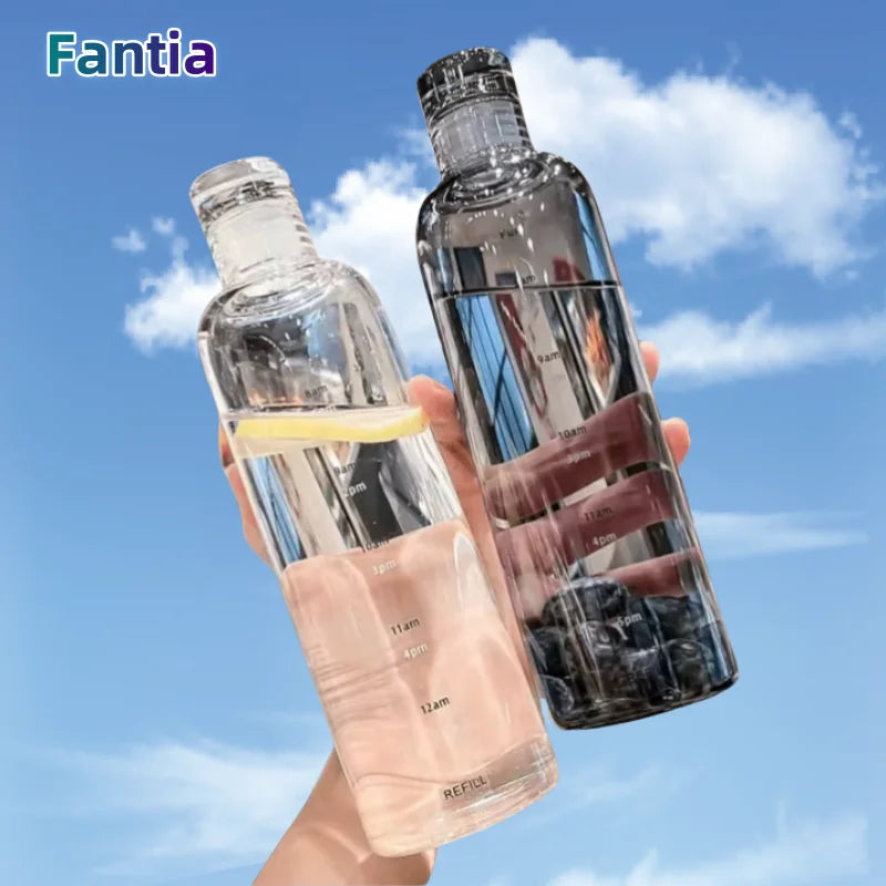 700Ml Elegant Leakproof Water Bottle with Time Scale Stay Hydrated Daily Lightweight & Portable for Fitness & Outdoor Adventures