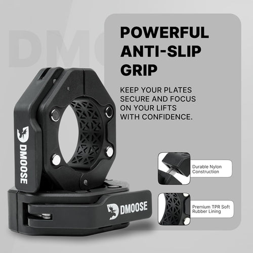 2-Inch Quick Release Barbell Collars (Pair) w/ Anti-Slip TPR Grip