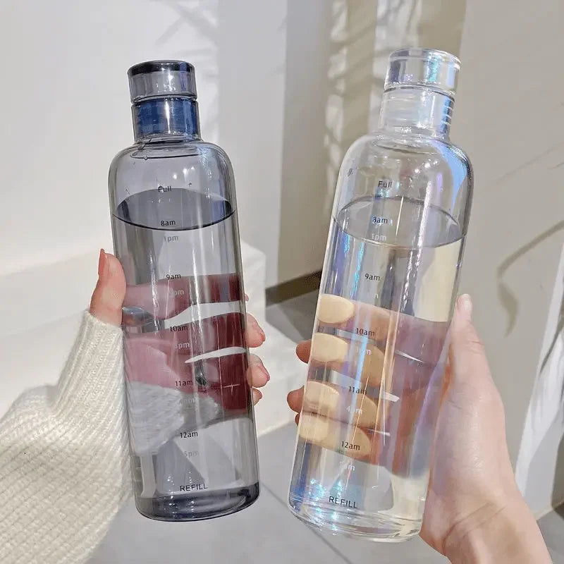 700Ml Elegant Leakproof Water Bottle with Time Scale Stay Hydrated Daily Lightweight & Portable for Fitness & Outdoor Adventures
