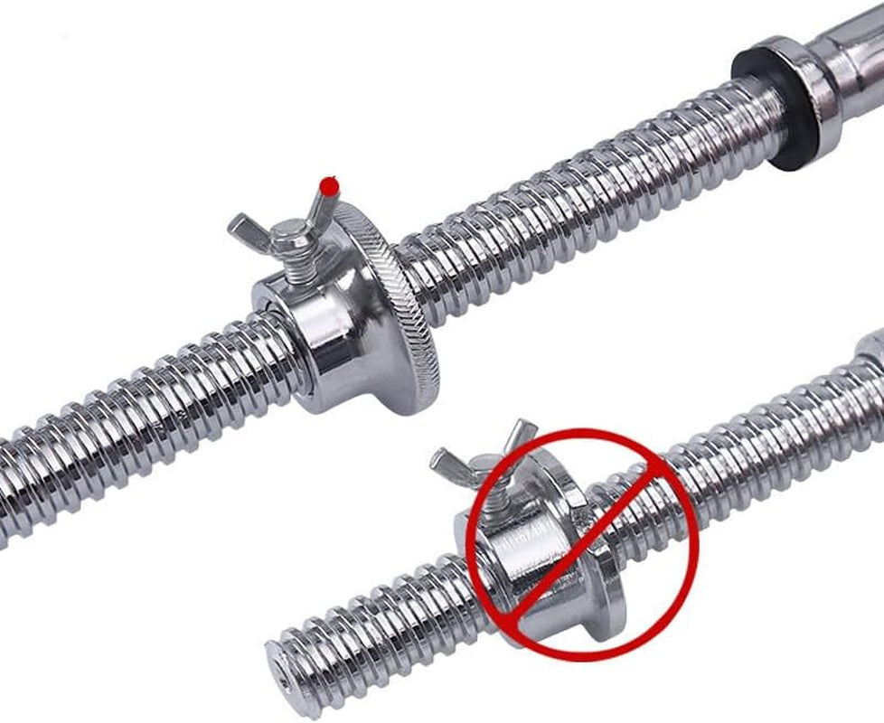 2 Pack Dumbbell Collars Spin Locking Nut with Safety Lock Screw Clamps for 1'' Standard Threaded Dumbbell Handles Weight Bar Hand Weight Set Barbell Adjustable Dumbbells Weight Set