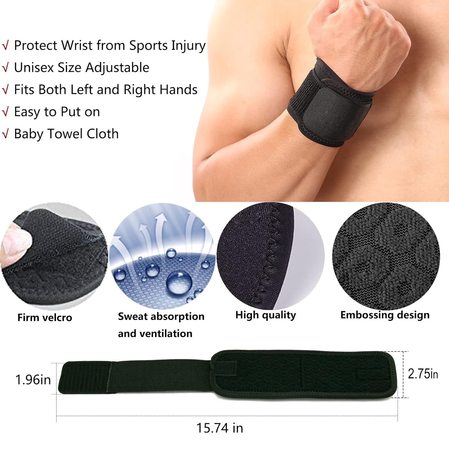 2Pcs Wrist Wraps for Weightlifting